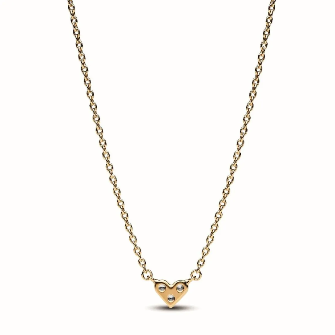 Pandora Collier Cœur Trois Pierres - Timeless Doré | Femme Collier Et Pendentif
