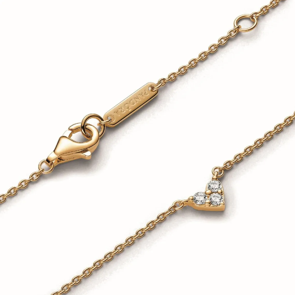 Pandora Collier Cœur Trois Pierres - Timeless Doré | Femme Collier Et Pendentif