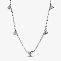 Pandora Collier Cœurs Trios de Pierres | Femme Collier Et Pendentif