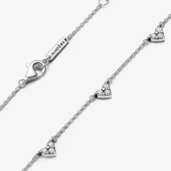 Pandora Collier Cœurs Trios de Pierres | Femme Collier Et Pendentif