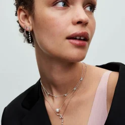 Pandora Collier Cœurs Trios de Pierres | Femme Collier Et Pendentif