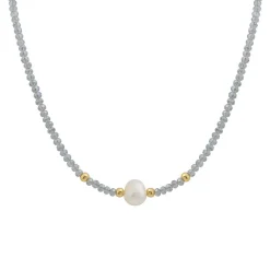 Edforce Collier et pendentif Femme 534-0120-N - Perle Argentée | Femme Collier Et Pendentif