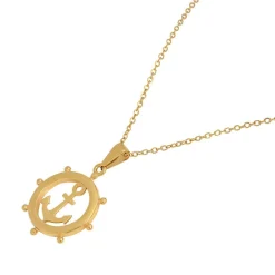 Edforce Collier et pendentif Femme 90-0396-S - Acier Doré | Femme Collier Et Pendentif
