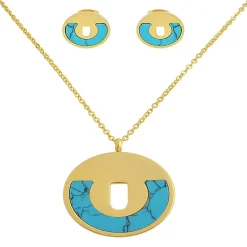 Edforce Collier et pendentif Femme 431-0022-S - Acier Doré | Femme Collier Et Pendentif