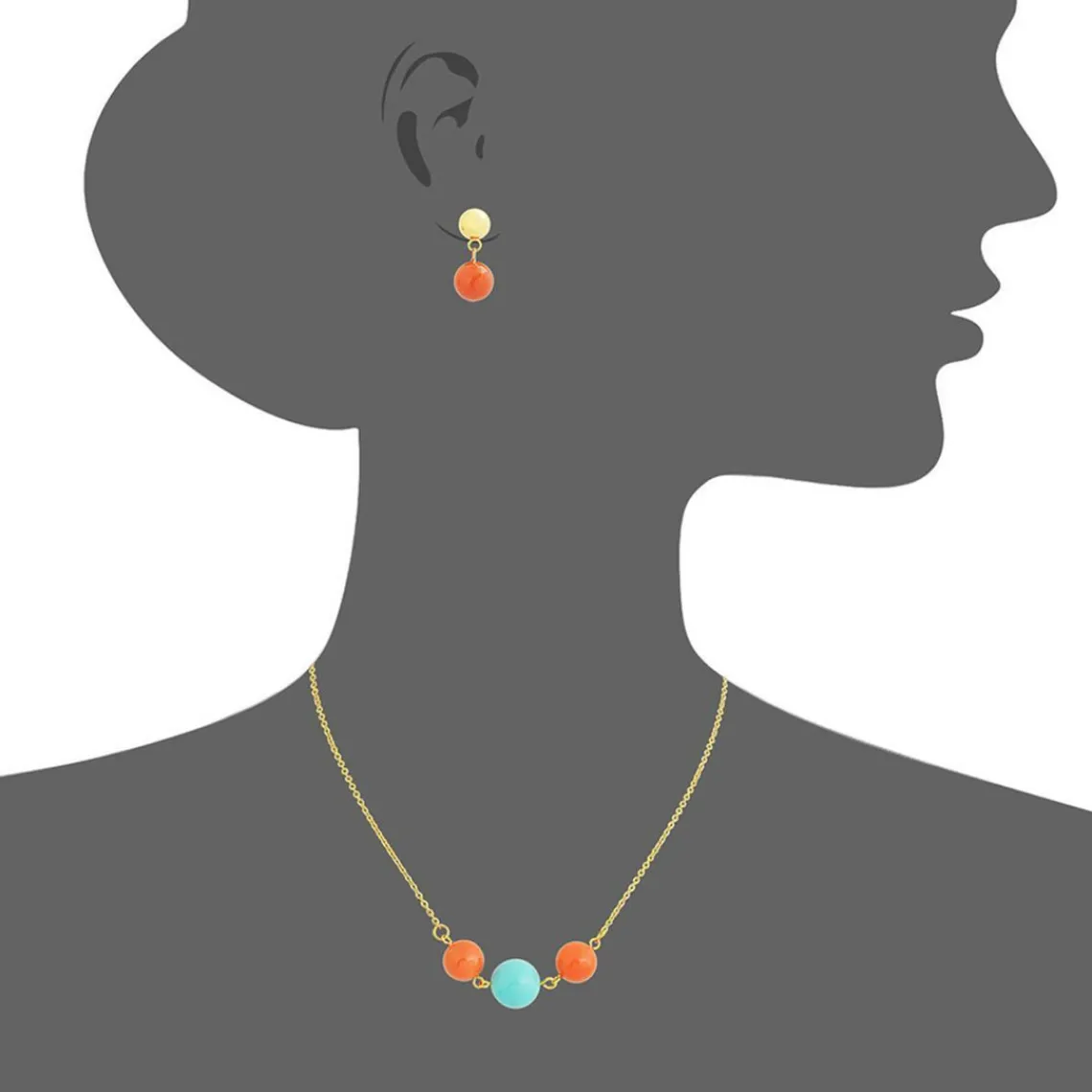 Edforce Collier et pendentif Femme 341-0073-S - Acier Doré | Femme Collier Et Pendentif