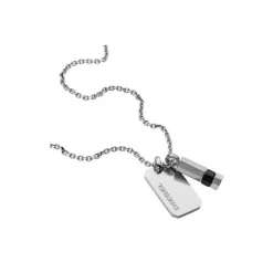 Diesel Bijoux Collier et Pendentif Homme Diesel Brave Armor DX1156040 - Acier Argent | Homme Colliers Et Pendentifs