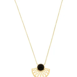 Kosma Paris Collier et pendentif Kosma Mia BNS08175-ONXBK - Métal Doré Jaune & Onyx Noir Femme | Femme Collier Et Pendentif