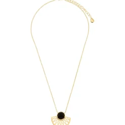 Kosma Paris Collier et pendentif Kosma Mia BNS08175-ONXBK - Métal Doré Jaune & Onyx Noir Femme | Femme Collier Et Pendentif
