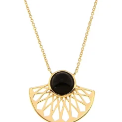 Kosma Paris Collier et pendentif Kosma Mia BNS08175-ONXBK - Métal Doré Jaune & Onyx Noir Femme | Femme Collier Et Pendentif