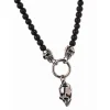 Redskins Collier et pendentif Bijoux 285508 - Homme en Perles Noires et Acier Têtes de Mort | Homme Colliers Et Pendentifs