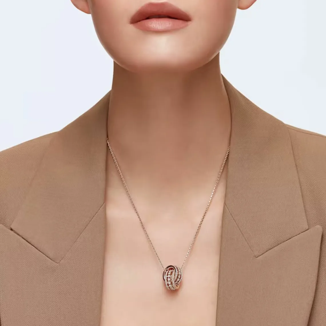 Swarovski Bijoux Collier et pendentif 5419853 - Acier Doré Rose Cristaux Swarovski Femme | Femme Collier Et Pendentif