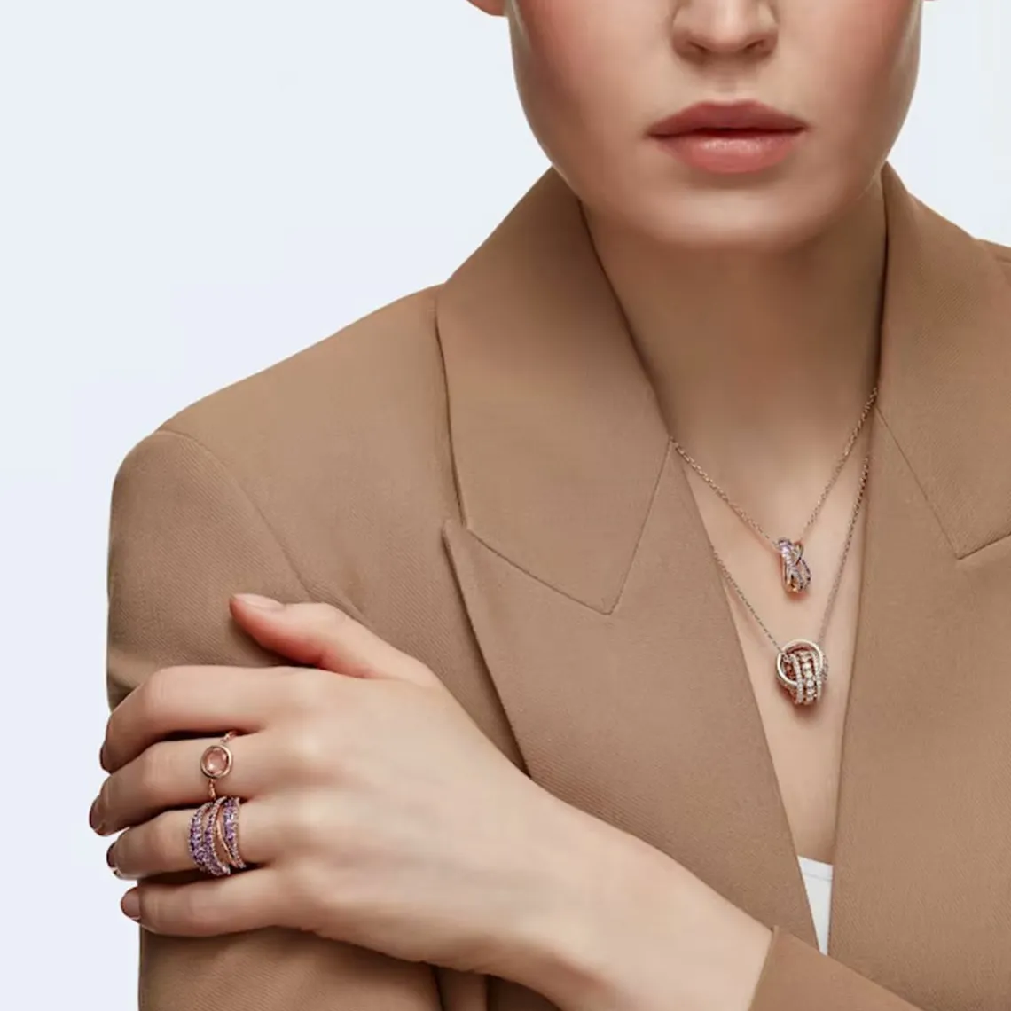 Swarovski Bijoux Collier et pendentif 5419853 - Acier Doré Rose Cristaux Swarovski Femme | Femme Collier Et Pendentif