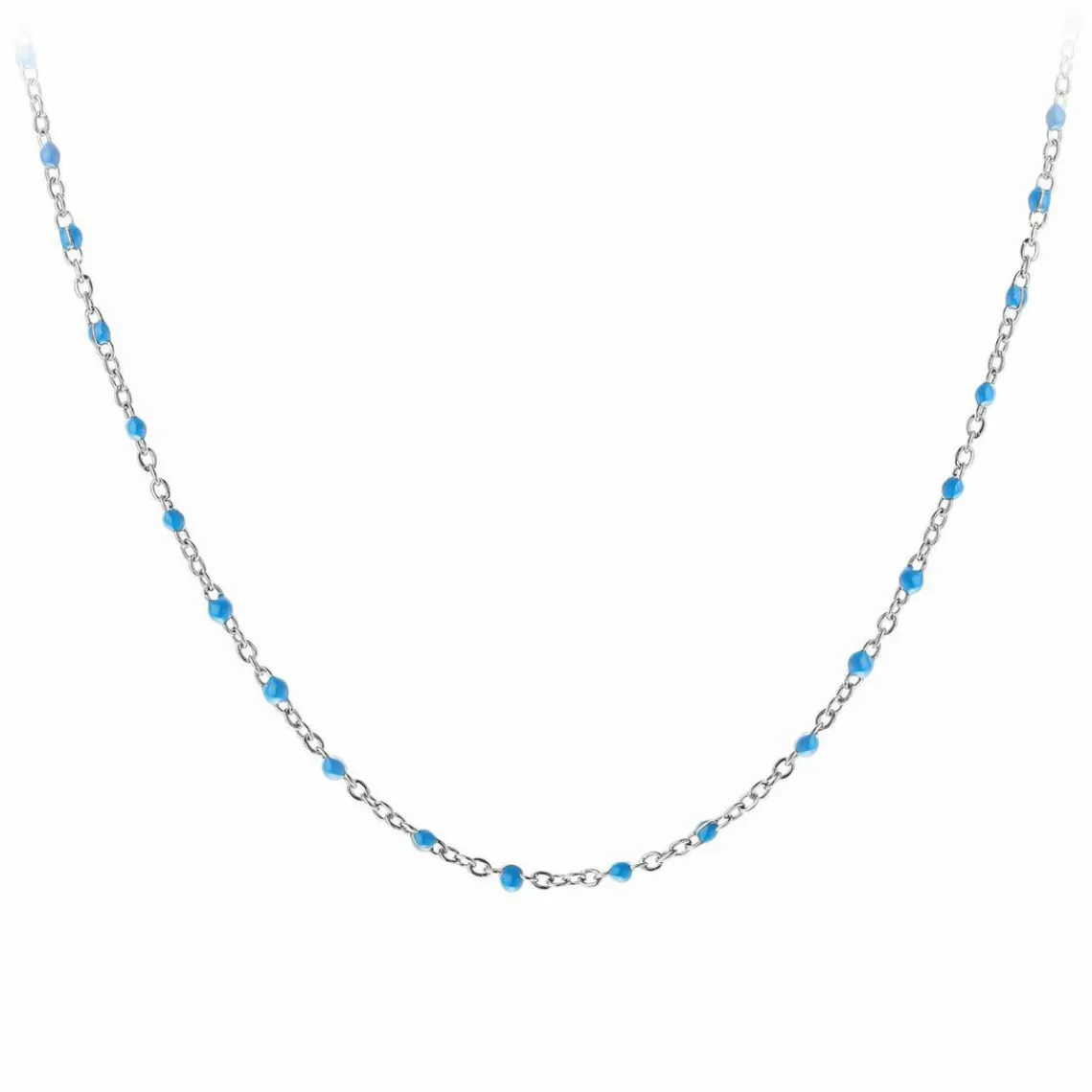 Angèle M Bijoux Collier femme Angèle M - B2380-BLEU Acier Argent | Femme Collier Et Pendentif