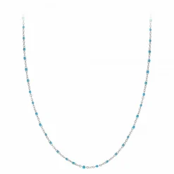 Angèle M Bijoux Collier femme Angèle M - B2380-BLEU Acier Argent | Femme Collier Et Pendentif