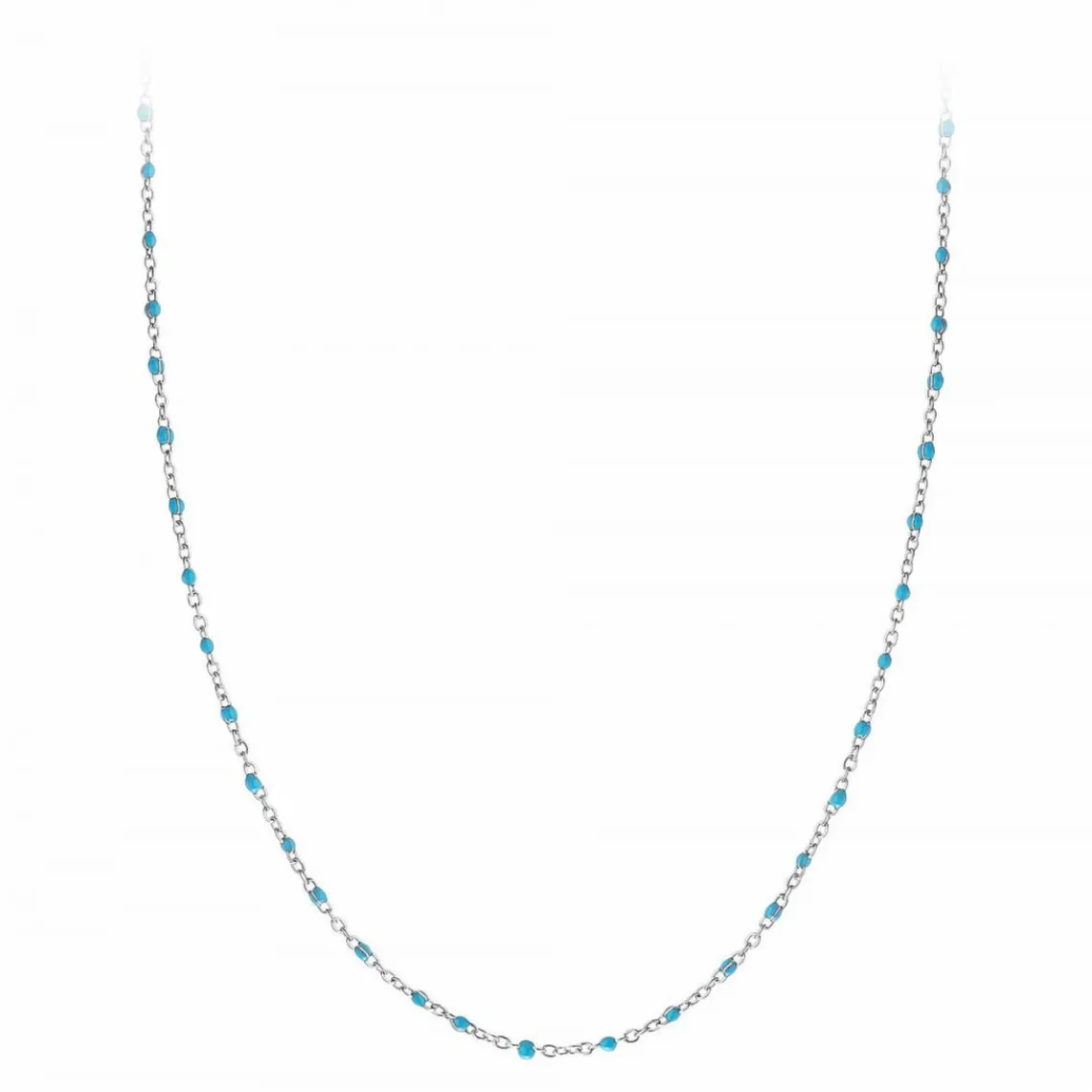 Angèle M Bijoux Collier femme Angèle M - B2380-BLEU Acier Argent | Femme Collier Et Pendentif