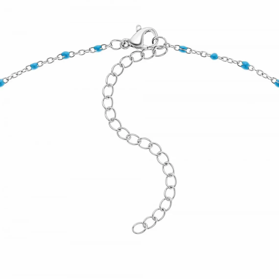 Angèle M Bijoux Collier femme Angèle M - B2380-BLEU Acier Argent | Femme Collier Et Pendentif