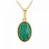 Angèle M Bijoux Collier femme Angèle M - B2458-MALACHITE Métal Doré | Femme Collier Et Pendentif