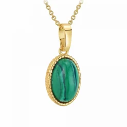 Angèle M Bijoux Collier femme Angèle M - B2458-MALACHITE Métal Doré | Femme Collier Et Pendentif