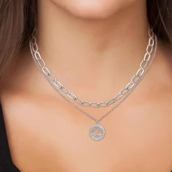 Angèle M Bijoux Collier femme Angèle M B2559 - Acier Argent | Femme Collier Et Pendentif