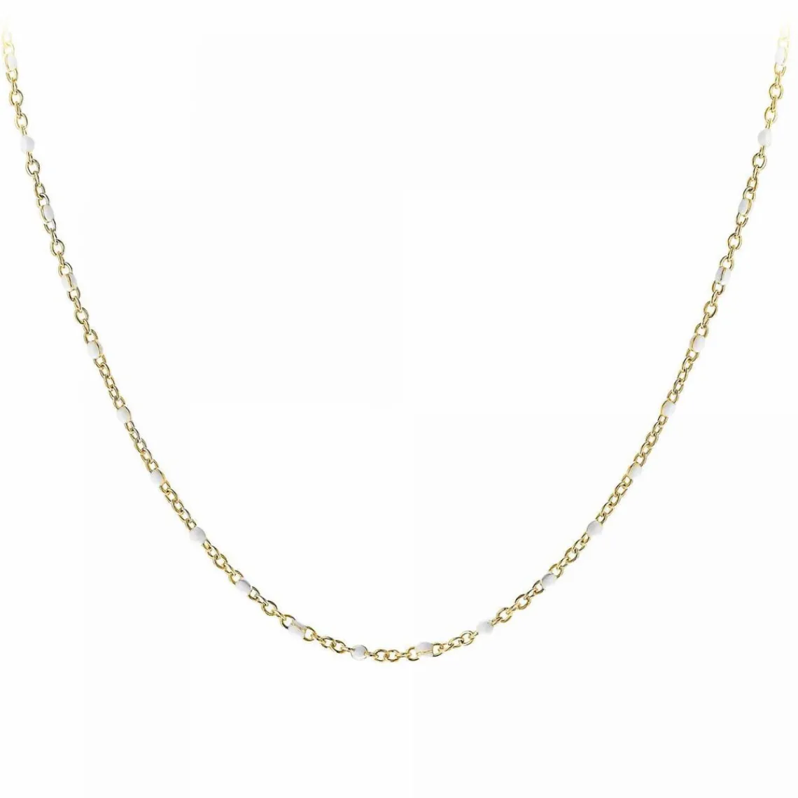 Angèle M Bijoux Collier femme Angèle M B2394-BLANC - Acier Doré | Femme Collier Et Pendentif