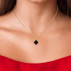 Angèle M Bijoux Collier femme Angèle M B2481-NOIR - Métal Doré | Femme Collier Et Pendentif