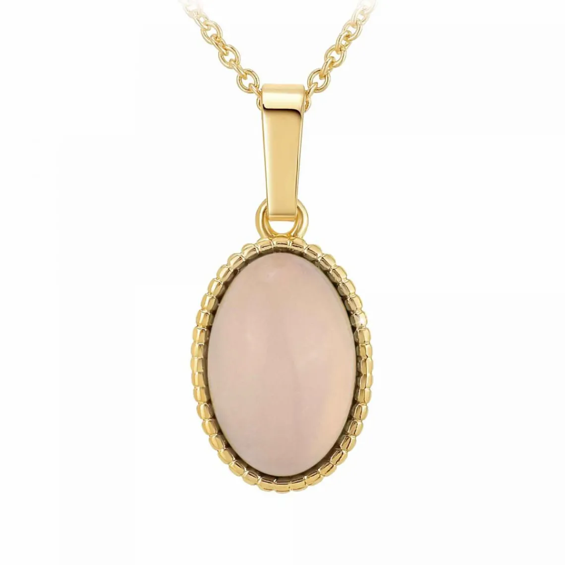Angèle M Bijoux Collier femme Angèle M B2458-ROSE-QUARTZ - Métal Doré | Femme Collier Et Pendentif