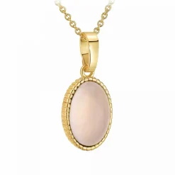Angèle M Bijoux Collier femme Angèle M B2458-ROSE-QUARTZ - Métal Doré | Femme Collier Et Pendentif