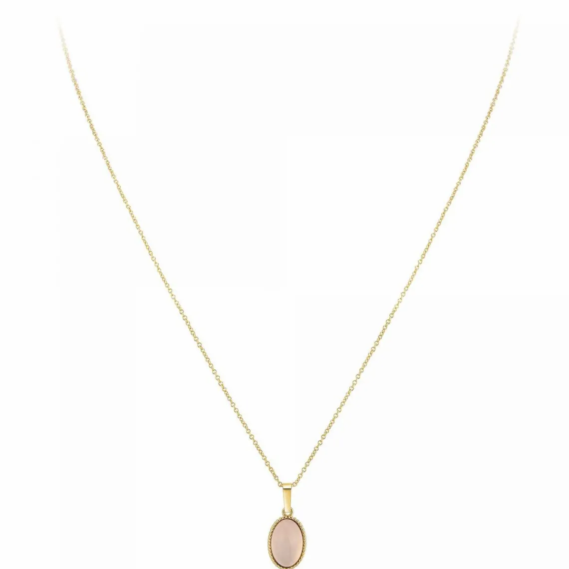Angèle M Bijoux Collier femme Angèle M B2458-ROSE-QUARTZ - Métal Doré | Femme Collier Et Pendentif
