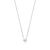 Maison de la Bijouterie Collier femme argent rhodié blanc serti clos serti classique - VWZ4W040 | Femme Collier Et Pendentif