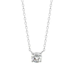 Maison de la Bijouterie Collier femme argent rhodié blanc serti griffe serti griffe classique - VWZ00Y45 | Femme Collier Et Pendentif