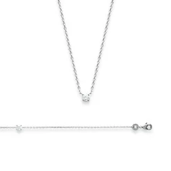 Maison de la Bijouterie Collier femme argent rhodié blanc serti griffe serti griffe classique - VWZ00Y45 | Femme Collier Et Pendentif
