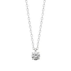 Maison de la Bijouterie Collier femme argent rhodié blanc serti griffe - VW30W545 | Femme Collier Et Pendentif