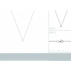 Maison de la Bijouterie Collier femme argent rhodié blanc serti griffe - VW30W345 | Femme Collier Et Pendentif