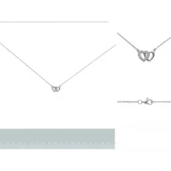 Maison de la Bijouterie Collier femme argent rhodié blanc serti griffe cœur - VWVZ004Y | Femme Collier Et Pendentif