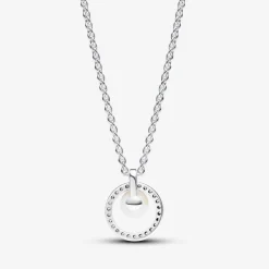 Pandora Collier femme argent sterling avec perle blanche et zircone Timeless | Femme Collier Et Pendentif