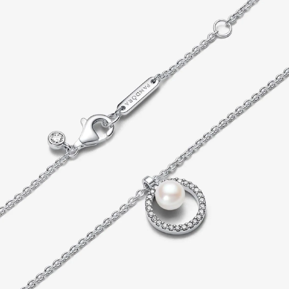 Pandora Collier femme argent sterling avec perle blanche et zircone Timeless | Femme Collier Et Pendentif