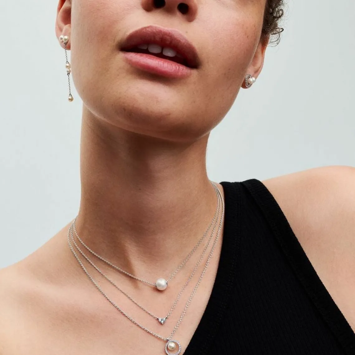 Pandora Collier femme argent sterling avec perle blanche et zircone Timeless | Femme Collier Et Pendentif