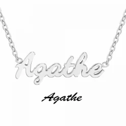 Athème Collier Femme - B2689-ARGENT-AGATHE Acier | Femme Collier Et Pendentif