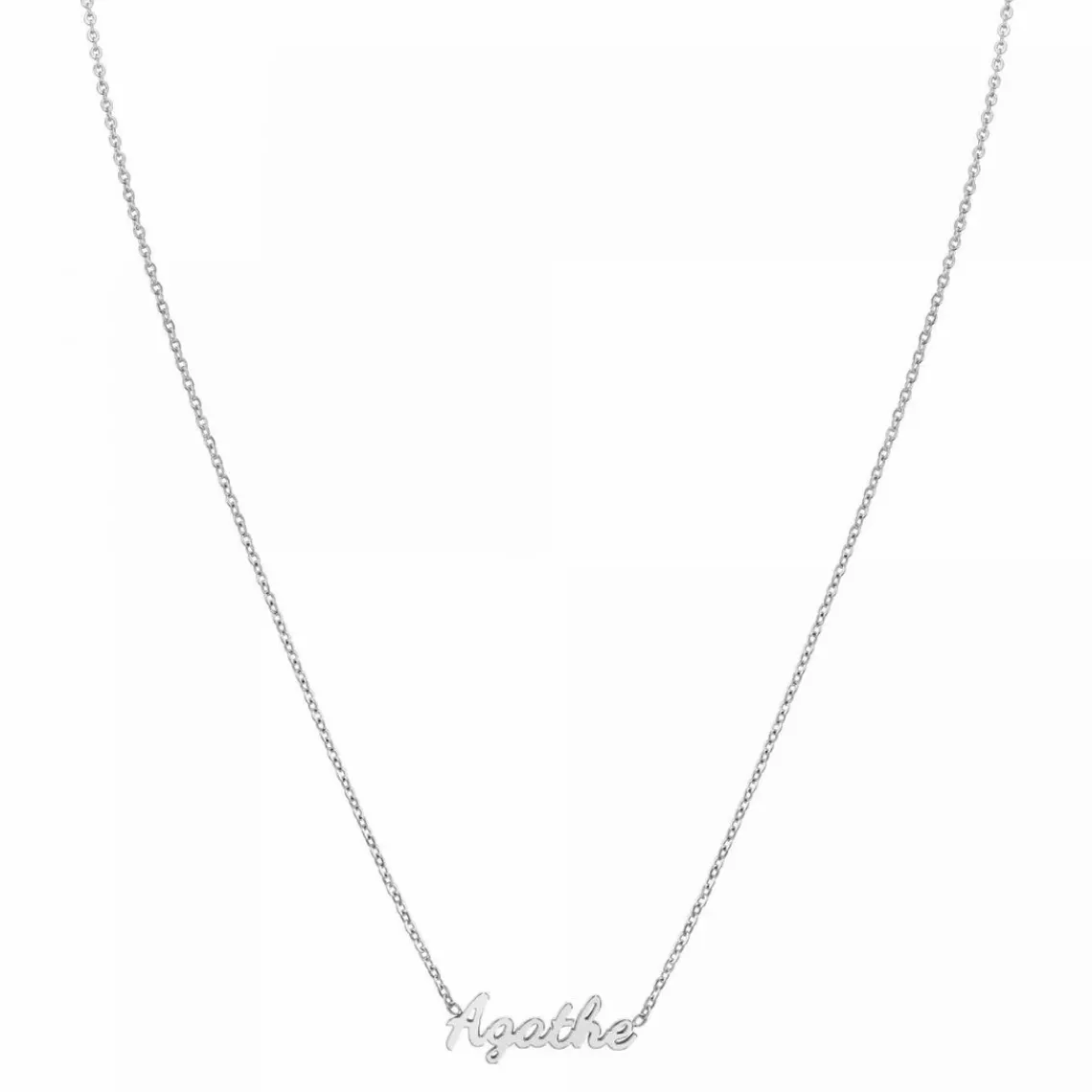 Athème Collier Femme - B2689-ARGENT-AGATHE Acier | Femme Collier Et Pendentif