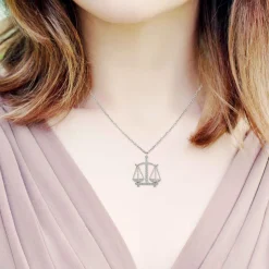 Athème Collier Femme - B2425-BALANCE Métal Argent | Femme Collier Et Pendentif