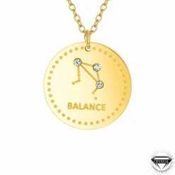 Athème Collier Femme - B2449-BALANCE Acier Doré | Femme Collier Et Pendentif
