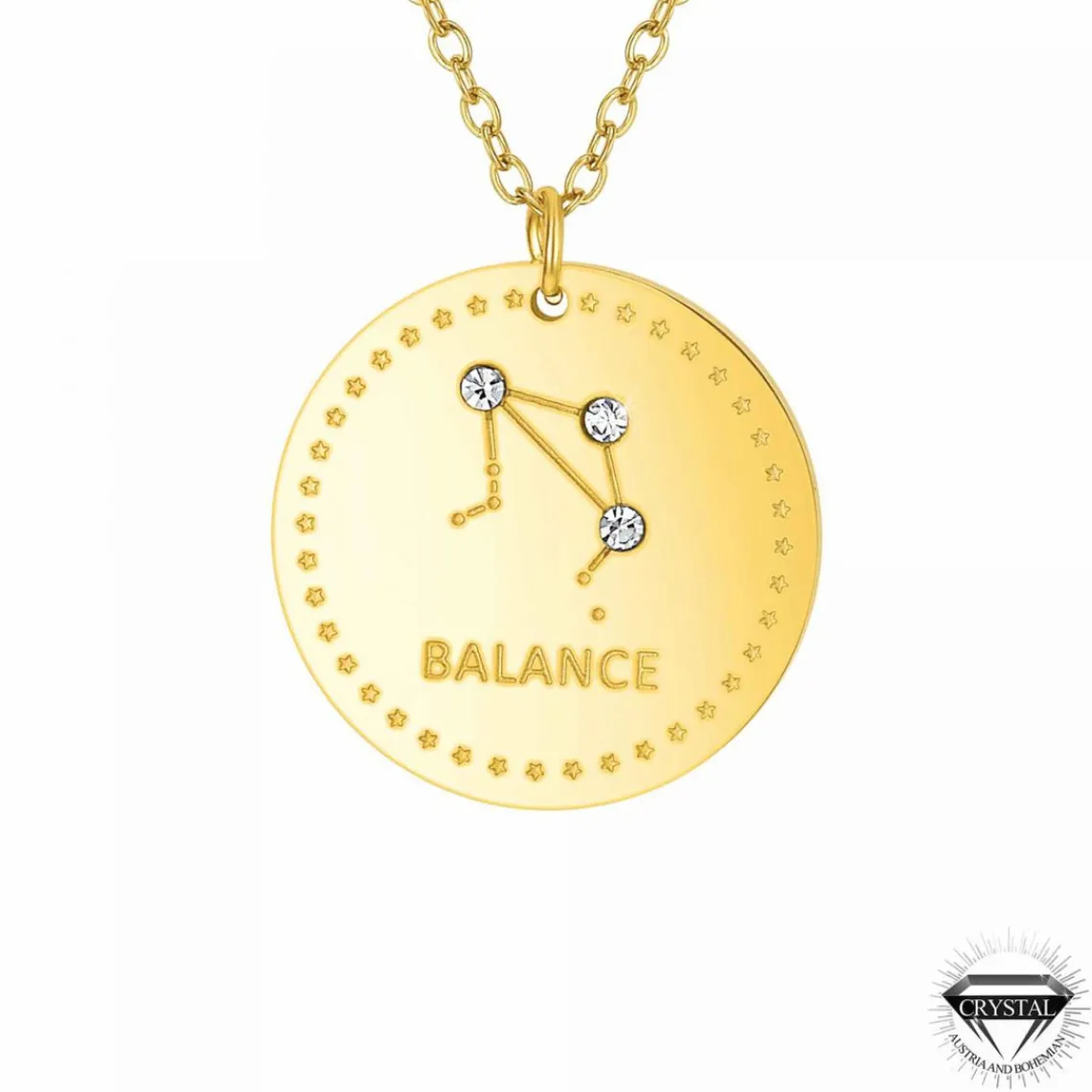 Athème Collier Femme - B2449-BALANCE Acier Doré | Femme Collier Et Pendentif