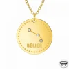 Athème Collier femme - B2449-BELIER Acier Doré | Femme Collier Et Pendentif