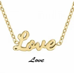 Athème Collier Femme - B2689-DORE-LOVE Acier Doré | Femme Collier Et Pendentif