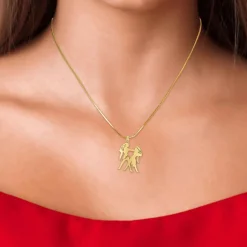 Athème Collier Femme - B2427-GEMEAUX Acier Doré | Femme Collier Et Pendentif