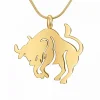 Athème Collier Femme - B2427-TAUREAU Acier Doré | Femme Collier Et Pendentif