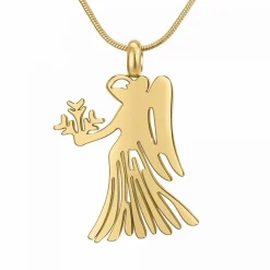 Athème Collier femme - B2427-VIERGE Acier Doré | Femme Collier Et Pendentif