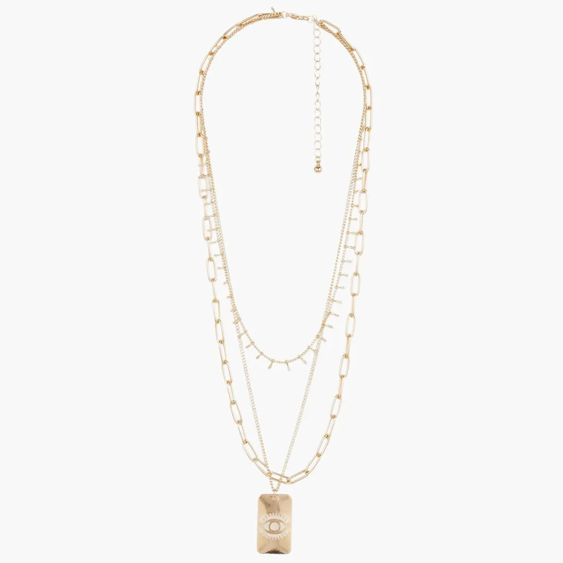 Balaboosté Collier Femme Set De 3 Differentes Chaines Et Œil - 3502456534759 Métal Doré | Femme Collier Et Pendentif