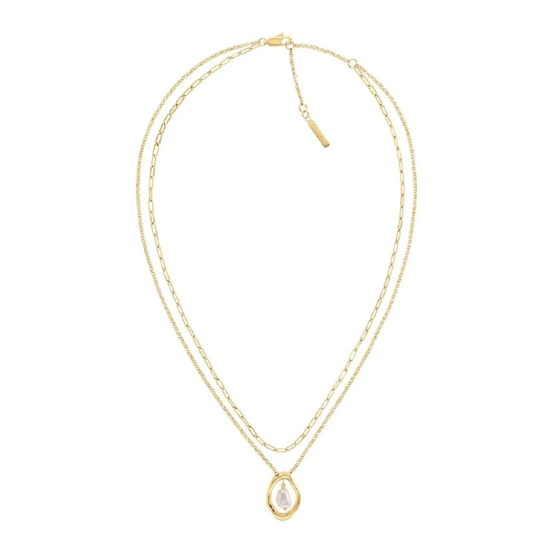 Calvin Klein Bijoux Collier Femme Calvin Klein Edgy Pearls - 35000559 Acier Doré | Femme Collier Et Pendentif