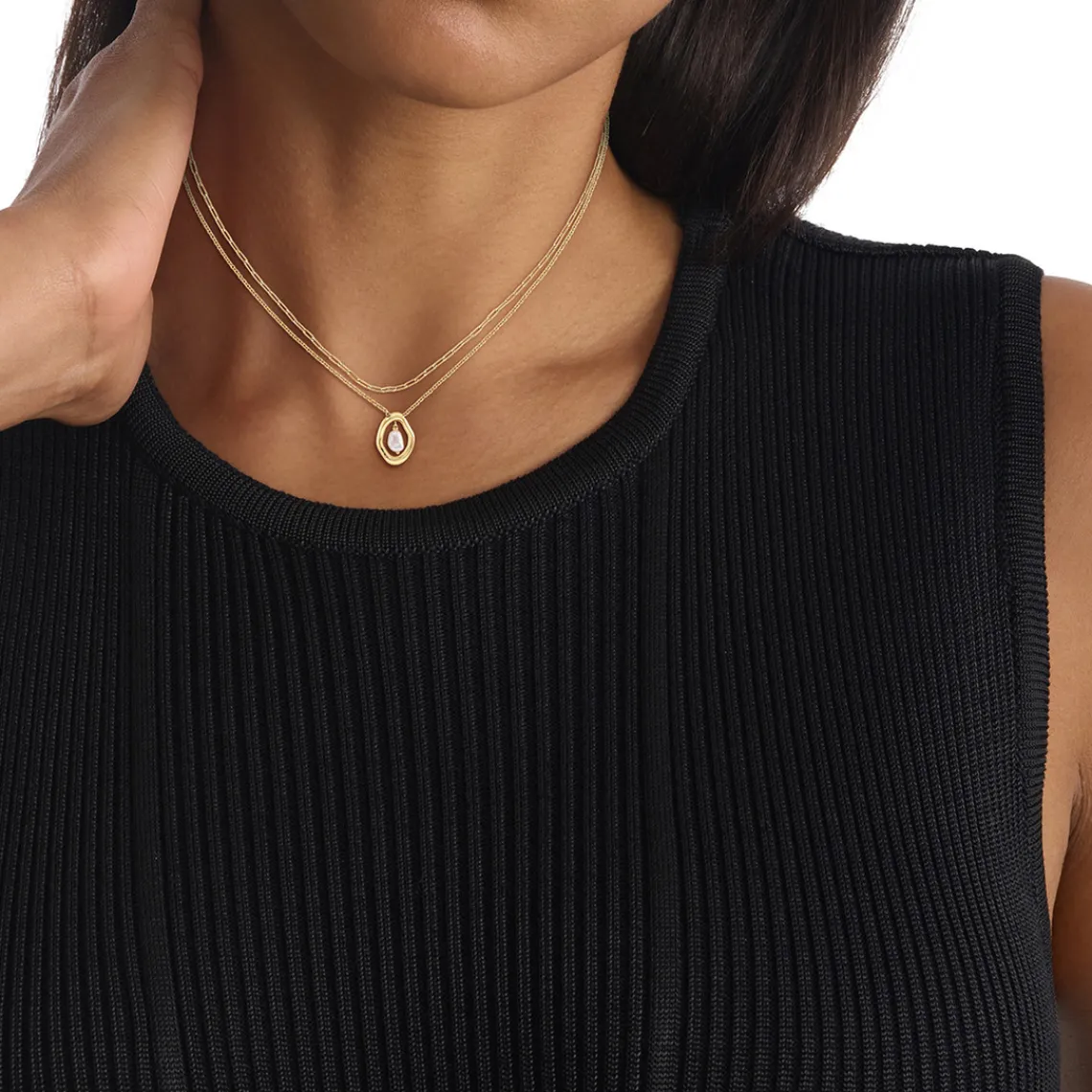 Calvin Klein Bijoux Collier Femme Calvin Klein Edgy Pearls - 35000559 Acier Doré | Femme Collier Et Pendentif